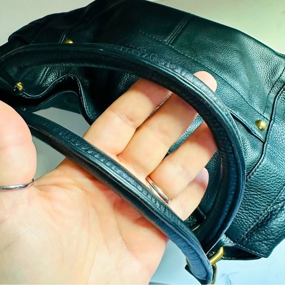 J. Crew Campo Elegant Black Leather Shoulder Bag